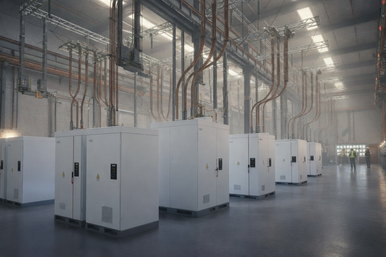 Cenário de equipamentos de baterias industriais