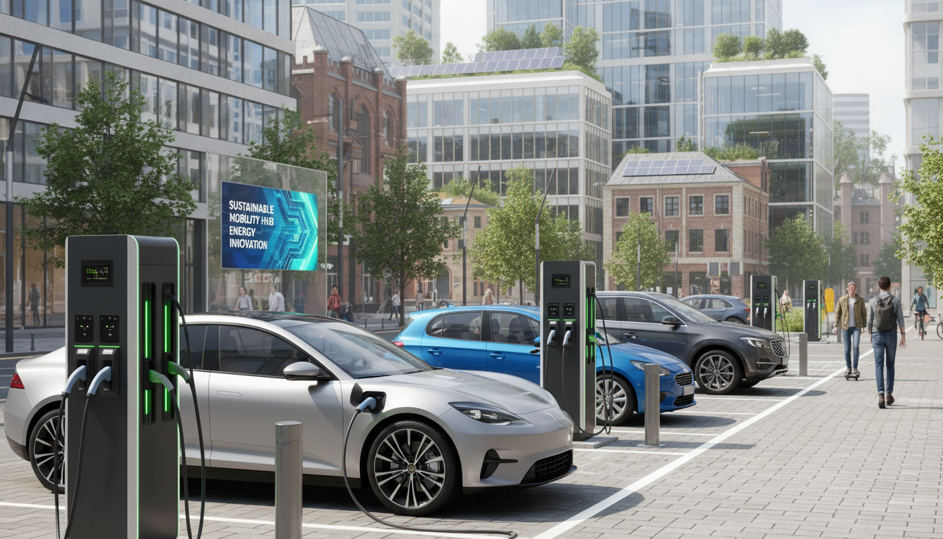 Carros elétricos abastecendo